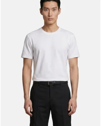 Tricou uni cu decolteu la baza gatului