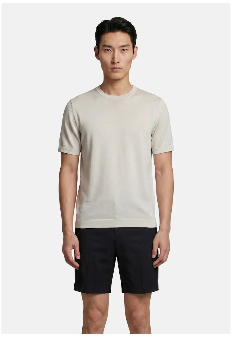 Tricou uni cu decolteu la baza gatului