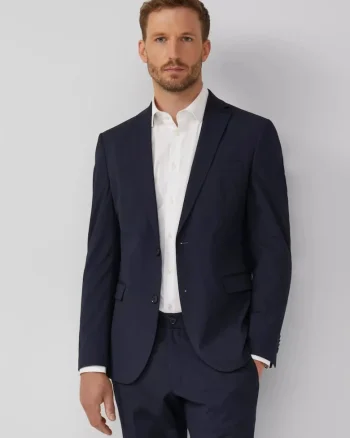 Sacou barbati cu model fin si croiala Regular Fit, Bleumarin inchis
