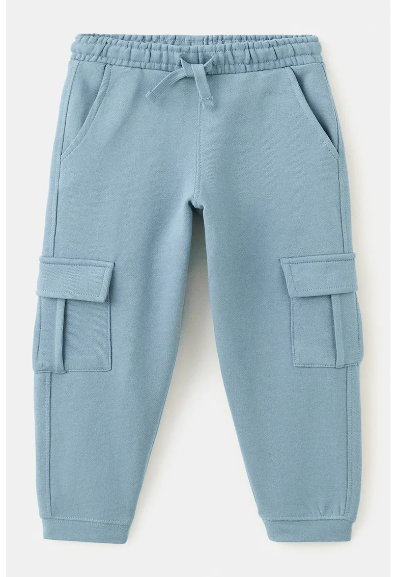 Pantaloni de trening cu buzunare mulitple, Albastru pastel