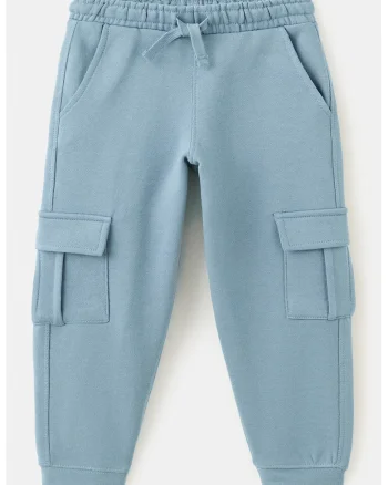 Pantaloni de trening cu buzunare mulitple, Albastru pastel
