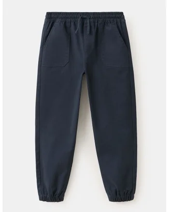 Pantaloni jogger din amestec de bumbac cu snur, Albastru ultramarin
