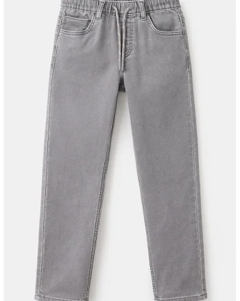 Blugi relaxed fit cu cordon, Gri