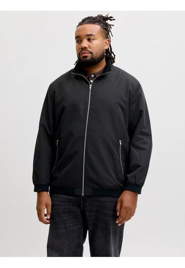 Plus Jacheta bomber, barbati big sizes, JJERUSH, Negru,