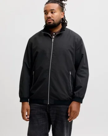 Plus Jacheta bomber, barbati big sizes, JJERUSH, Negru,