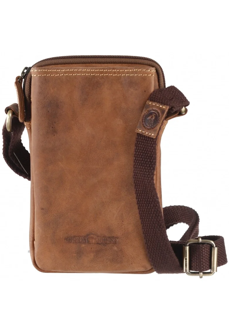 Geanta umar unisex piele naturala maro antichizat 13 x 22 cm, Vintage,