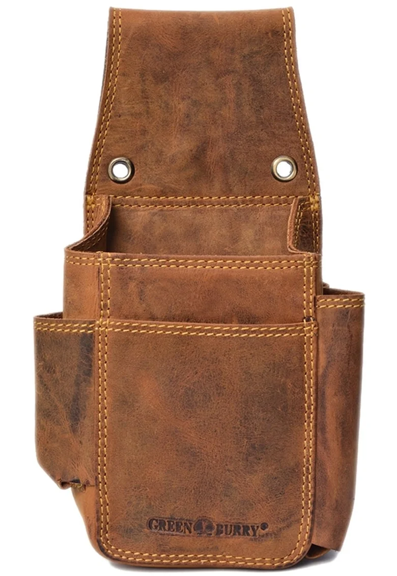 Toc pentru ospatar unisex piele naturala maro antichizat 11.5 x 25.5 x 7 cm, Vintage,
