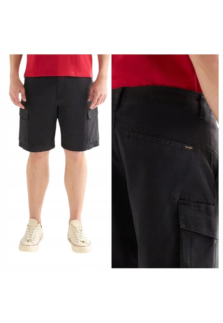 Pantaloni Barbati Scurti,  PK Cargo Short, Negru, Bumbac, Design Clasic Casual, Ideal Pentru Uz Zilnic, Material Premium Confortabil, Inchidere Sigura, Croiala Relaxed Fit, Negru