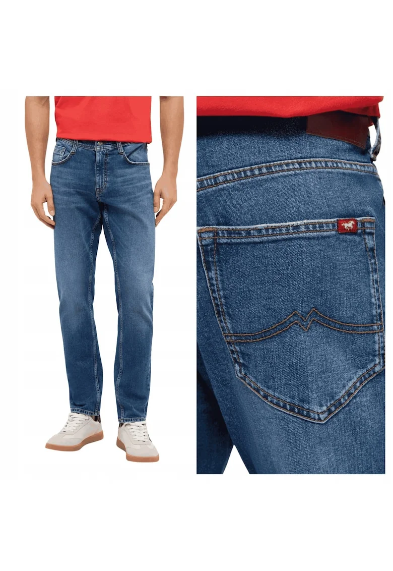 Pantaloni Jeans,  Stil Oregon Slim, 32/36, Croi Slim Fit, Model Ingustat, Ajustat, Inaltimea Taliei Mica, Scazuta, Inchidere Fermuar, W32xL36, Albastru, Albastru
