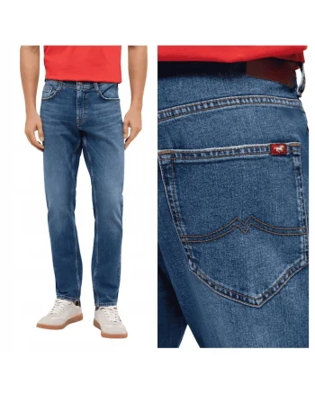Pantaloni Jeans,  Stil Oregon Slim, 32/36, Croi Slim Fit, Model Ingustat, Ajustat, Inaltimea Taliei Mica, Scazuta, Inchidere Fermuar, W32xL36, Albastru, Albastru
