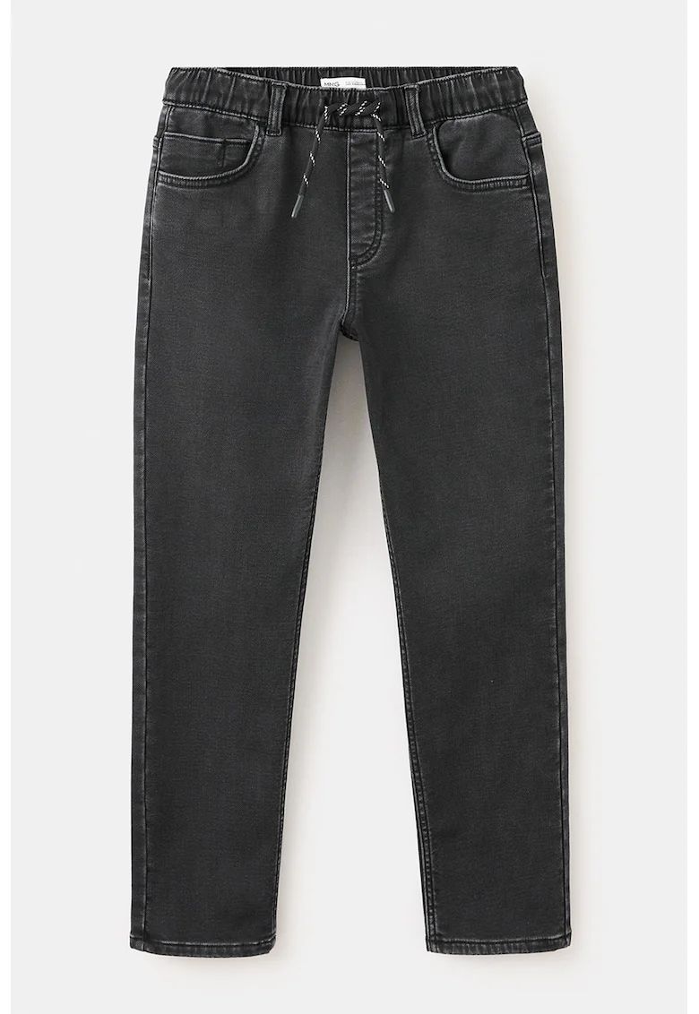Blugi relaxed fit cu cordon, Negru stins