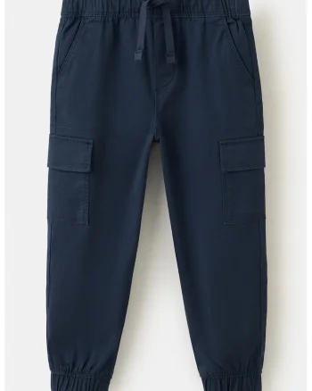 Pantaloni jogger cargo cu snur, Bleumarin
