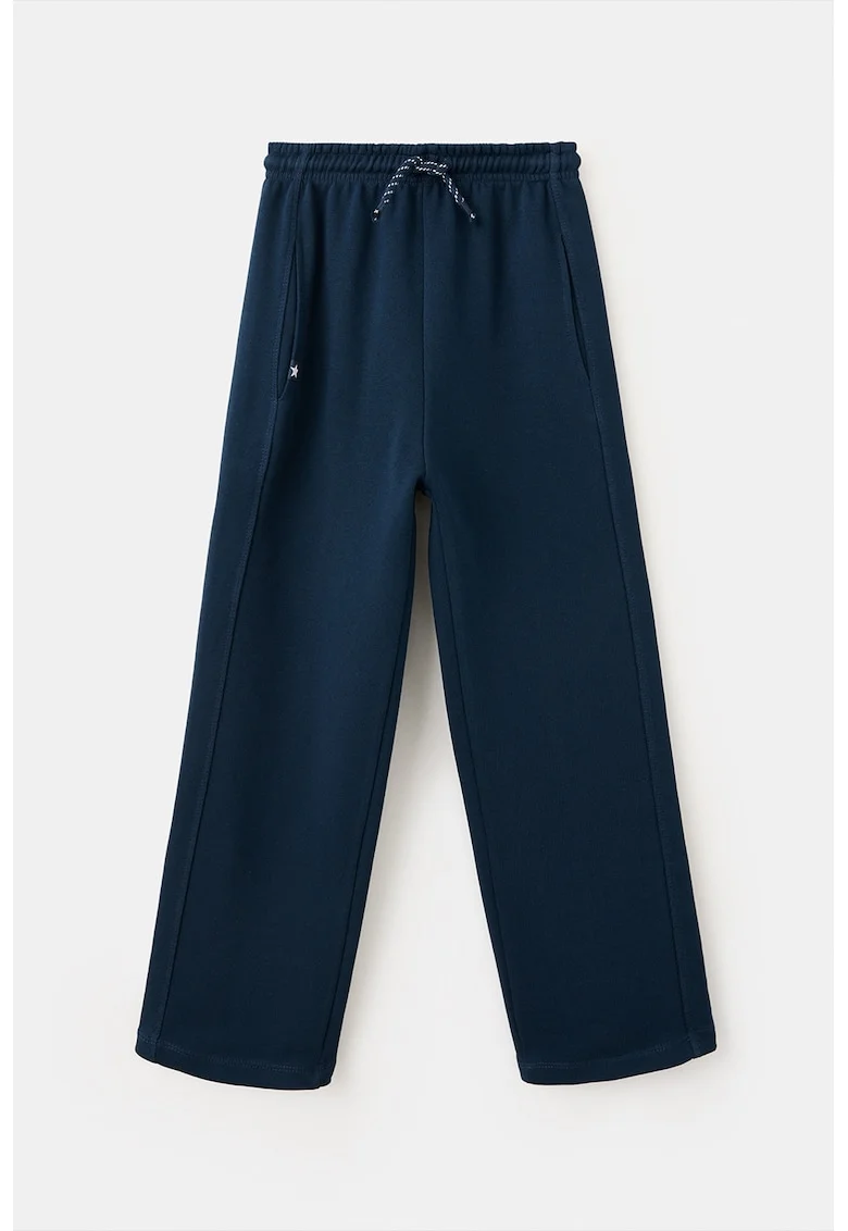 Pantaloni de trening cu snur si buzunare laterale, Bleumarin