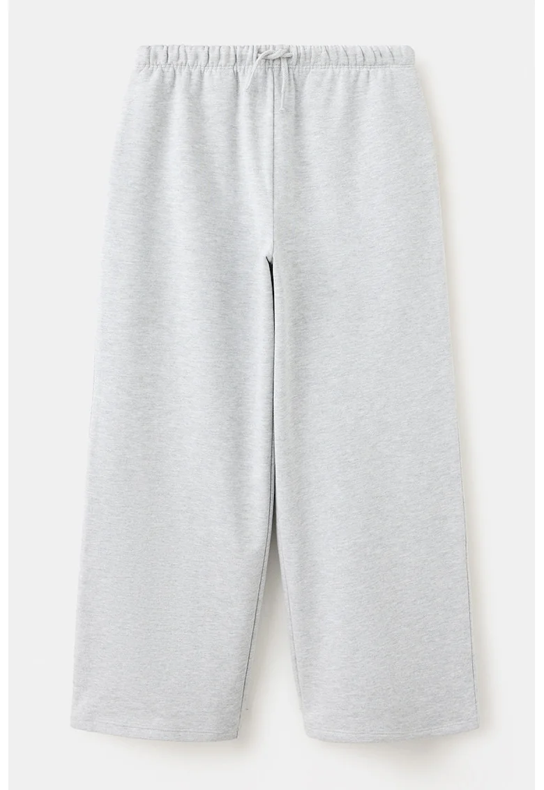 Pantaloni de trening din amestec de bumbac cu snur, Gri deschis melange