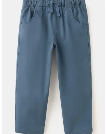 Pantaloni drepti cu snur, Albastru stins