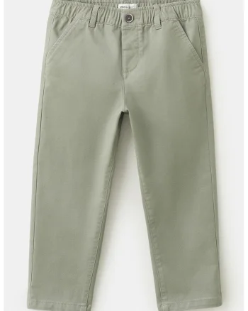 Pantaloni uni regular fit, Verde pastel