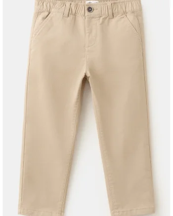 Pantaloni uni regular fit, Bej deschis