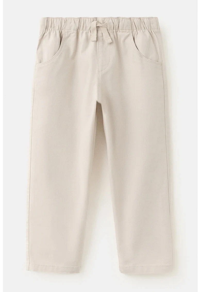 Pantaloni drepti cu snur, Bej