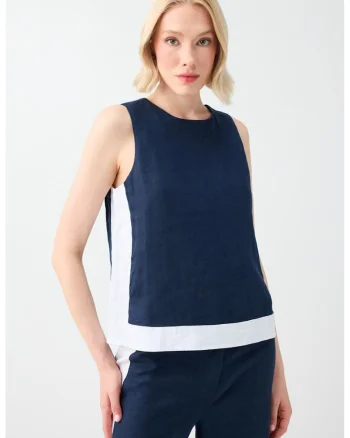 Bluza de in fara maneci, Bleumarin