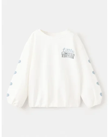 Bluza de trening lejera din bumbac cu imprimeu text, Bej