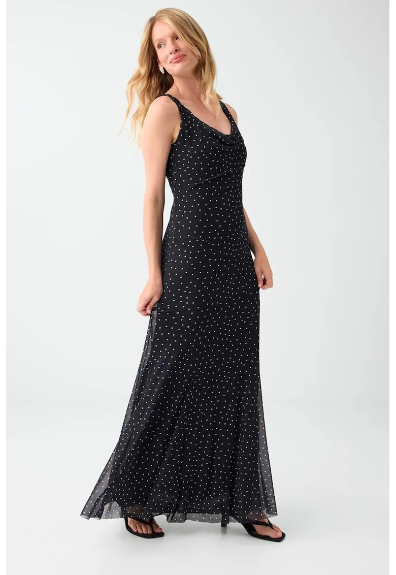 Rochie lunga cu buline, Negru