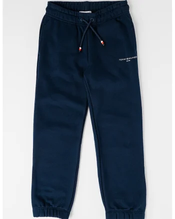 Pantaloni de trening din amestec de bumbac cu snur ajustabil, Bleumarin
