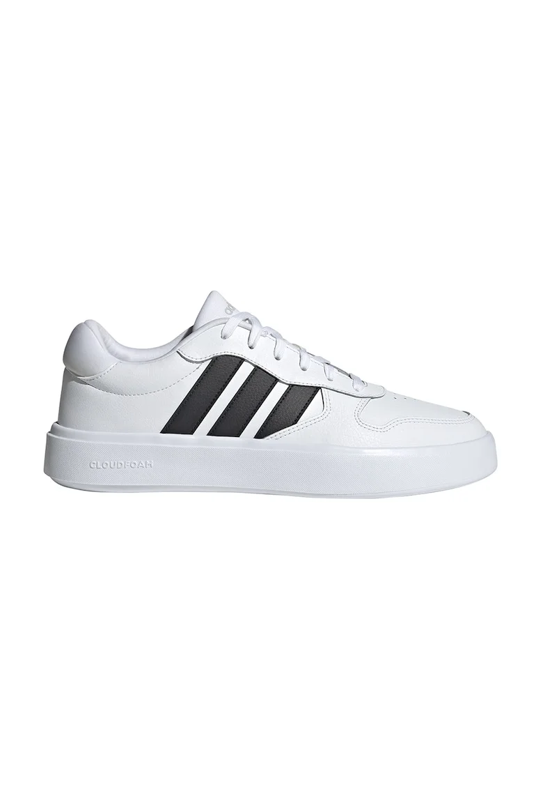 Pantofi sport de piele Litecourt, Negru/Alb optic