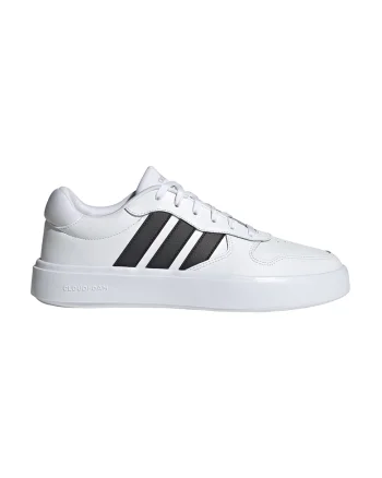 Pantofi sport de piele Litecourt, Negru/Alb optic