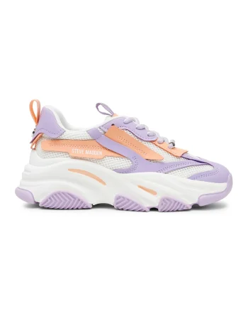 Pantofi sport cu insertii de plasa Possession-E, Alb/Roz somon/Lila
