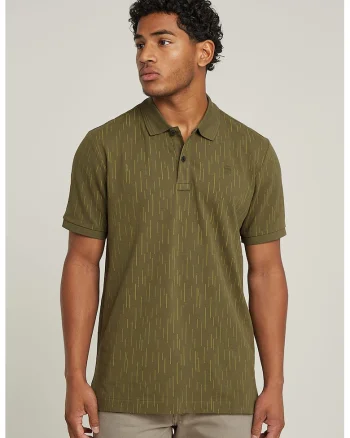 Tricou polo din amestec de bumbac organic, Verde masliniu
