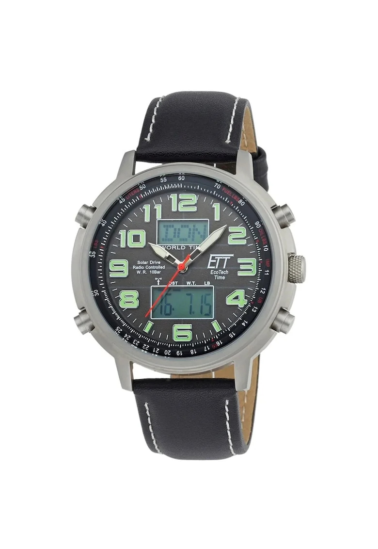 Ceas barbatesc ETT EGS-11301-22L Solar Drive Radiocontrolat Hunter II Chrono 48mm, 10ATM, Gri