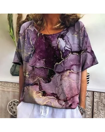 Bluza cu design modern, de dama, maneca scurta, model 125 - marimea M