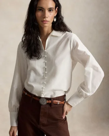 Polo Ralph Lauren cămașă de damă cu amestec de mătase
