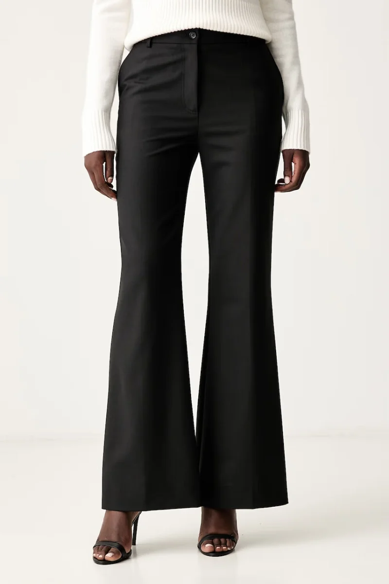Pinko pantaloni wide leg pentru femei cu lână