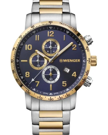 Ceas barbatesc elegant  44 mm, Argintiu/Auriu