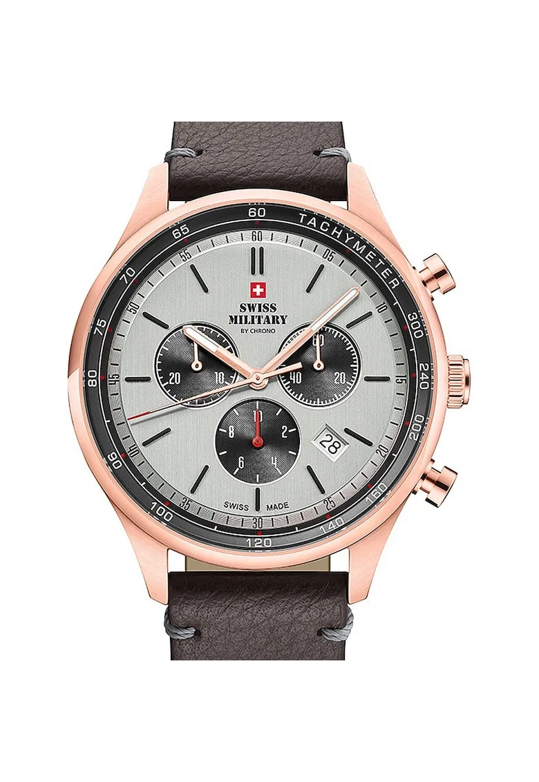 Ceas barbatesc Swiss Military SM34081.09, Quartz, 42mm, 10ATM, Auriu