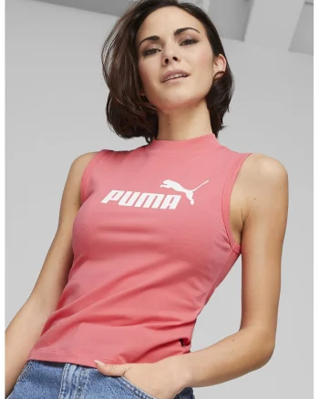 Top slim fit Essentials, Alb/Coral
