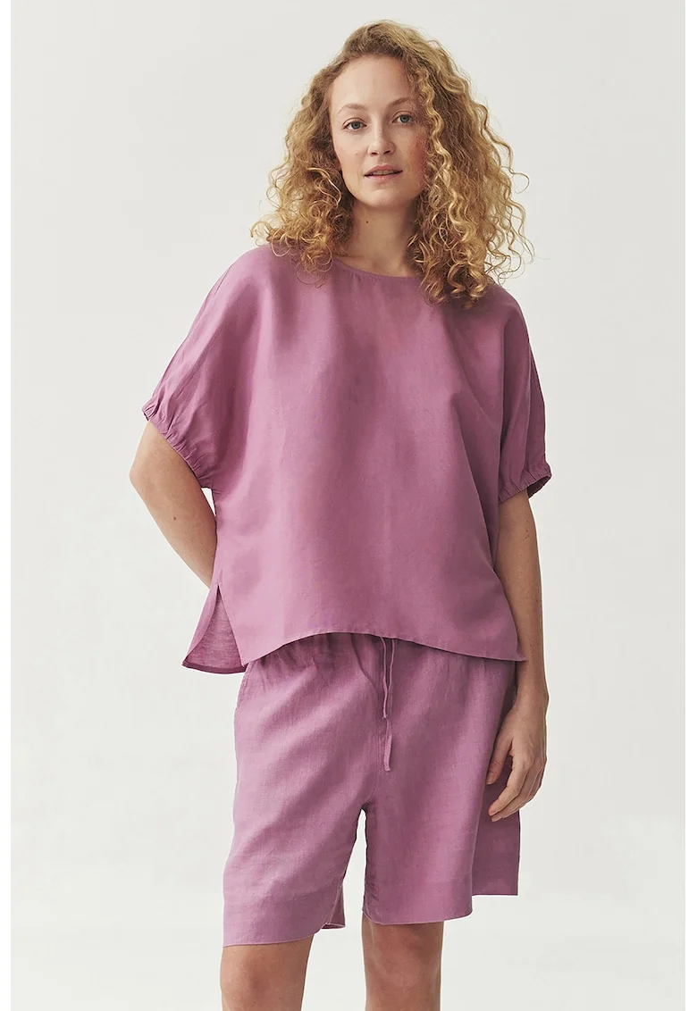 Bluza din amestec de in Malaga, Lila