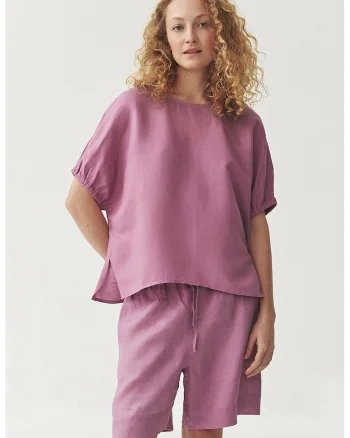 Bluza din amestec de in Malaga, Lila