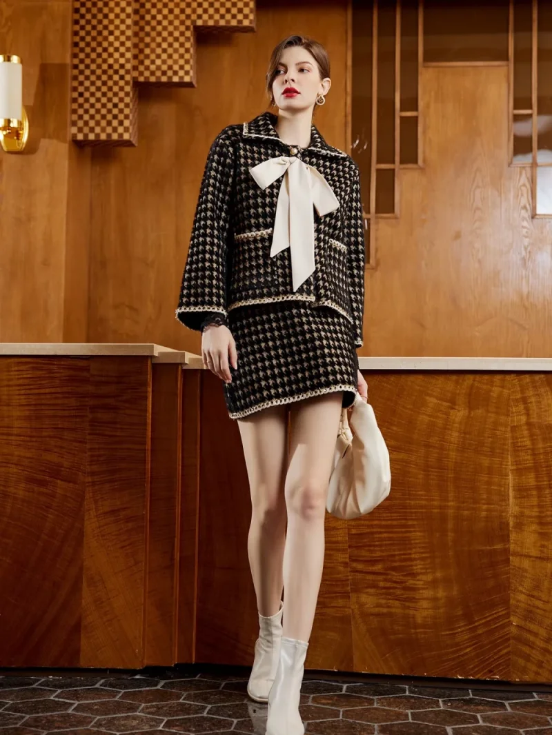 Compleu elegant/casual negru cu bej