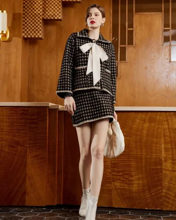 Compleu elegant/casual negru cu bej