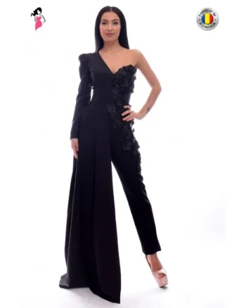Salopeta neagra eleganta cu trena