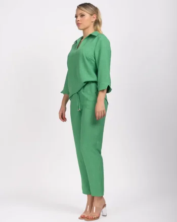 Pantaloni de culoare verde din vascoza