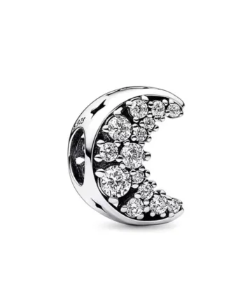 Charm/talisman argint 925, JW1158, model semiluna, placat cu rodiu