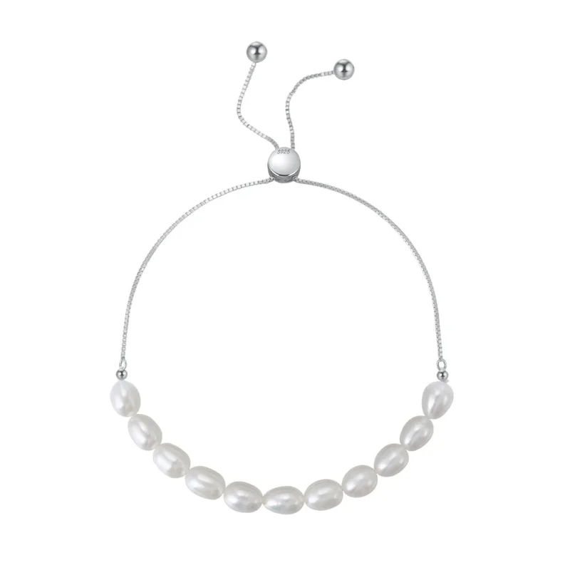 Bratara din argint 925 pentru dama, JW1555, model cu perle, placata cu rodiu