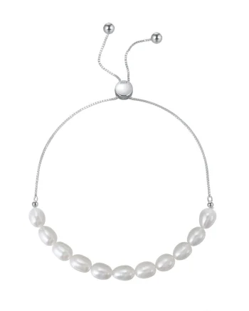 Bratara din argint 925 pentru dama, JW1555, model cu perle, placata cu rodiu