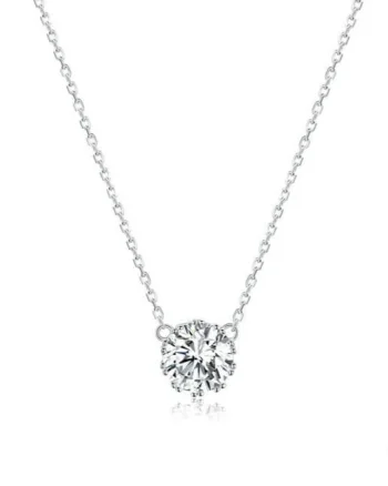 Lantisor argint 925, JW638, model clasic cu zirconiu, placat cu rodiu