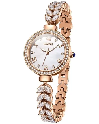 Ceas de dama Olevs CS1613, otel inoxidabil, rose gold, cadran alb