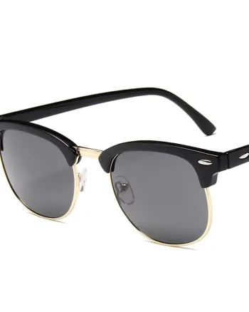 Ochelari de soare unisex, SG047, Negru/Auriu