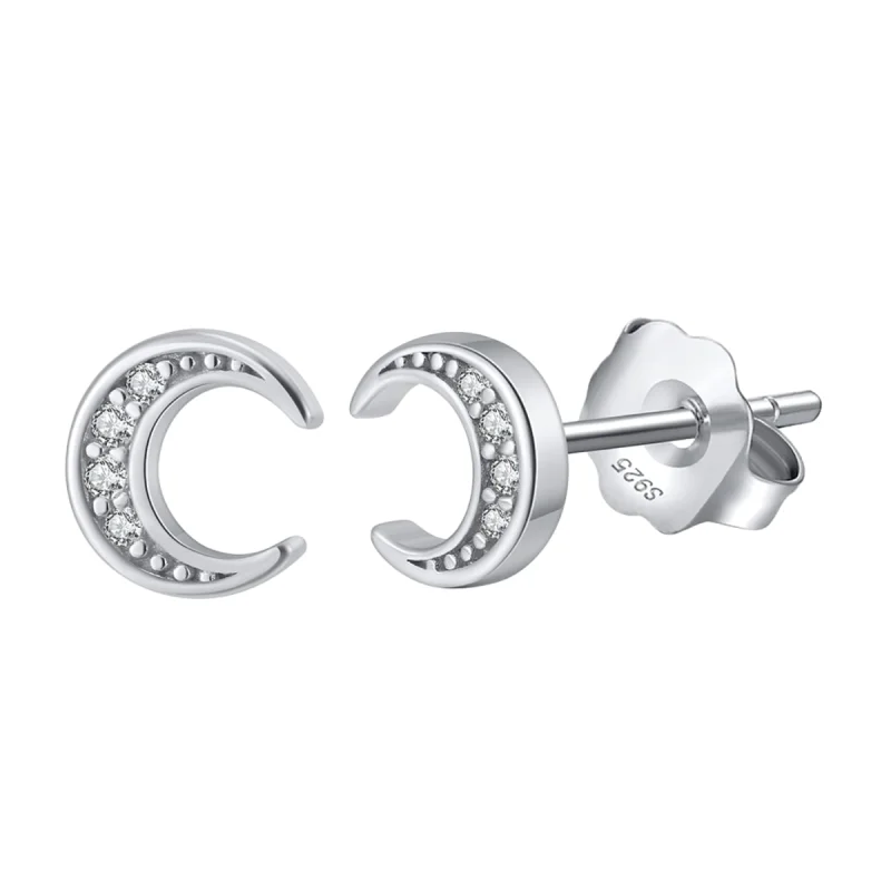 Cercei argint 925, JW1778, model semiluna, placati cu rodiu